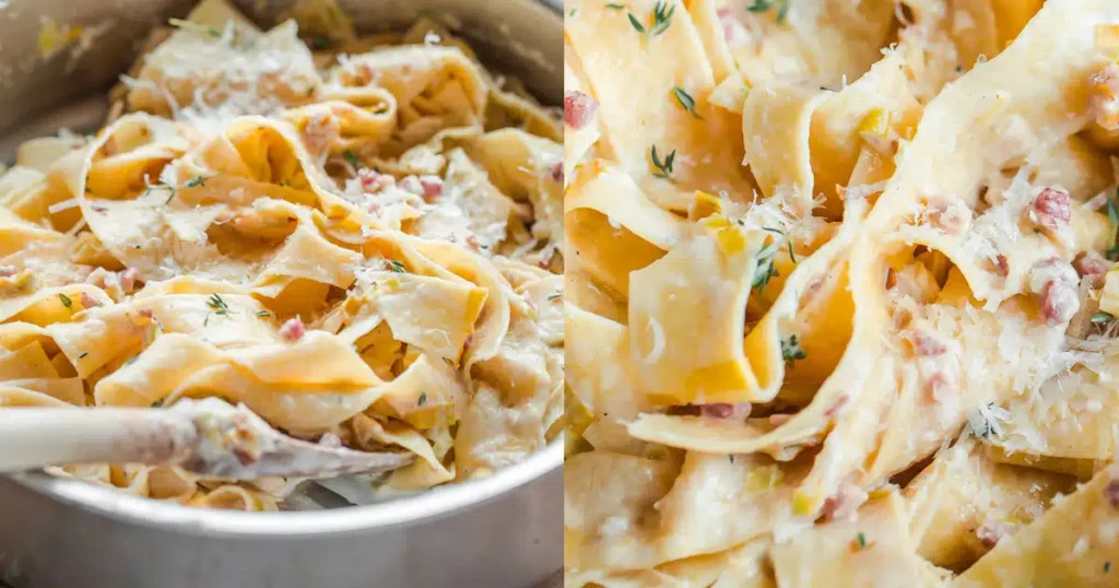 Pappardelle white sauce